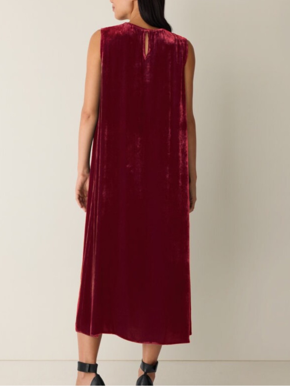 EILEEN FISHER Ruby Round Neck Velvet Maxi Dress Size XL, NWT - Picture 5 of 14